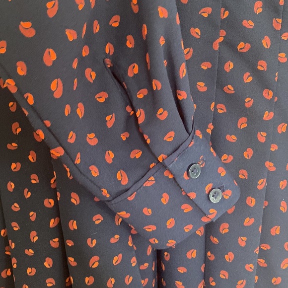 Ann Taylor Navy long sleeve button up dress. - Picture 4 of 4